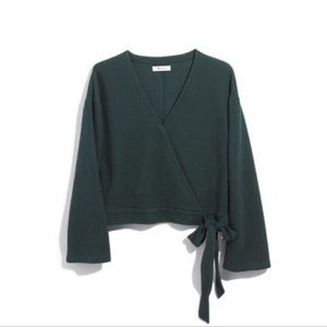 Madewell Texture & Thread Wrap Top // Emerald Green // Size S